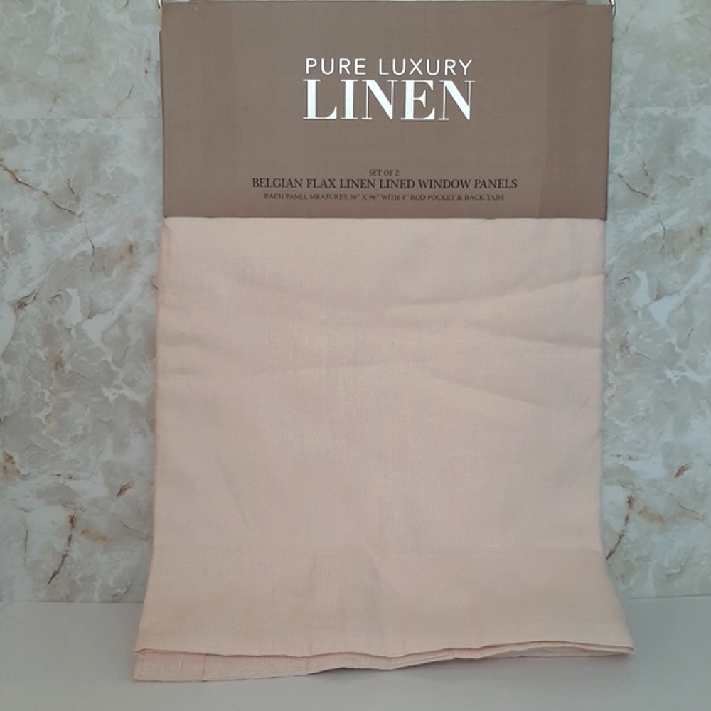 **Pure Luxury Linen 96" Belgian Flax Linen Lined Window Panels